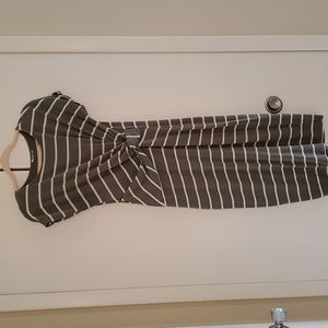 Old Navy Short Sleeve green and white striped dress